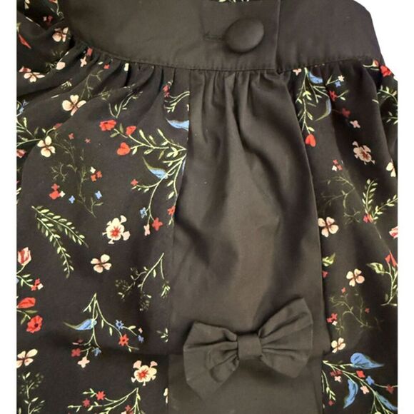 Unique Vintage Black Floral Print Midi Skirt Size M - Picture 6 of 11